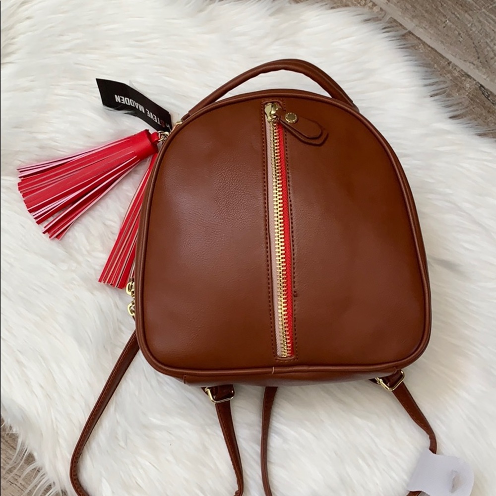 Steve Madden cognac backpack